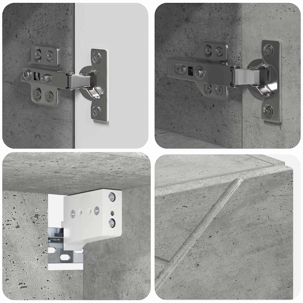 Badezimmermöbel Set mit Tür 5 pcs Betongrau 61 x 35 x 64 cm