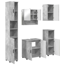 Badezimmermöbel Set mit Tür 5 pcs Betongrau 61 x 35 x 64 cm