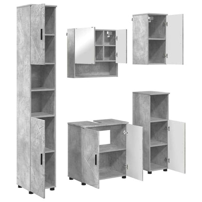 Badezimmermöbel Set mit Tür 5 pcs Betongrau 61 x 35 x 64 cm