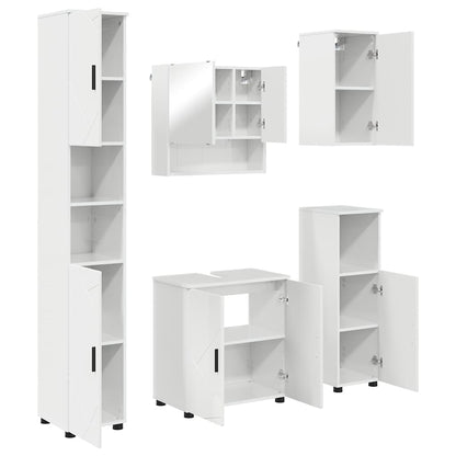 Badezimmermöbel Set 5 pcs Hochglanz-Weiß 61 x 35 x 64 cm