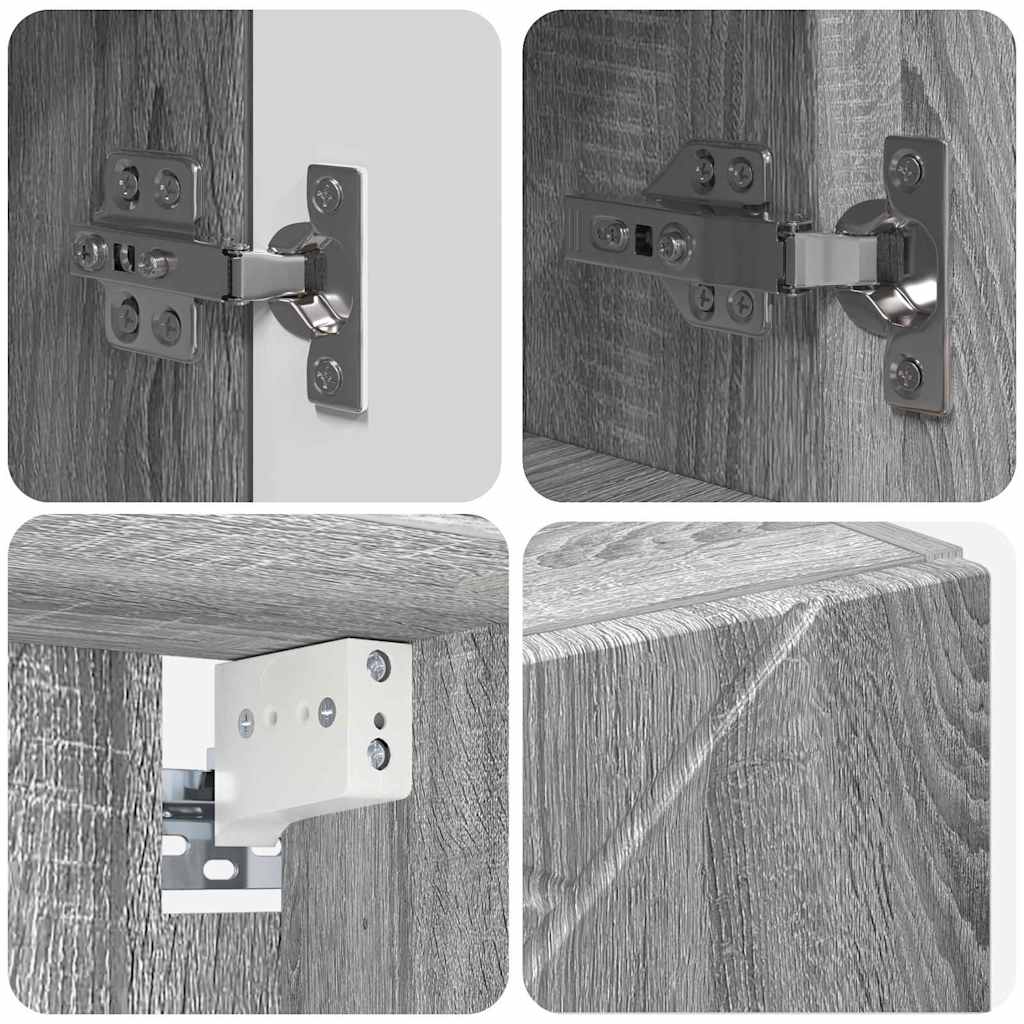 Badezimmermöbel Set mit Tür 5 pcs Grau Sonoma 61 x 35 x 64 cm