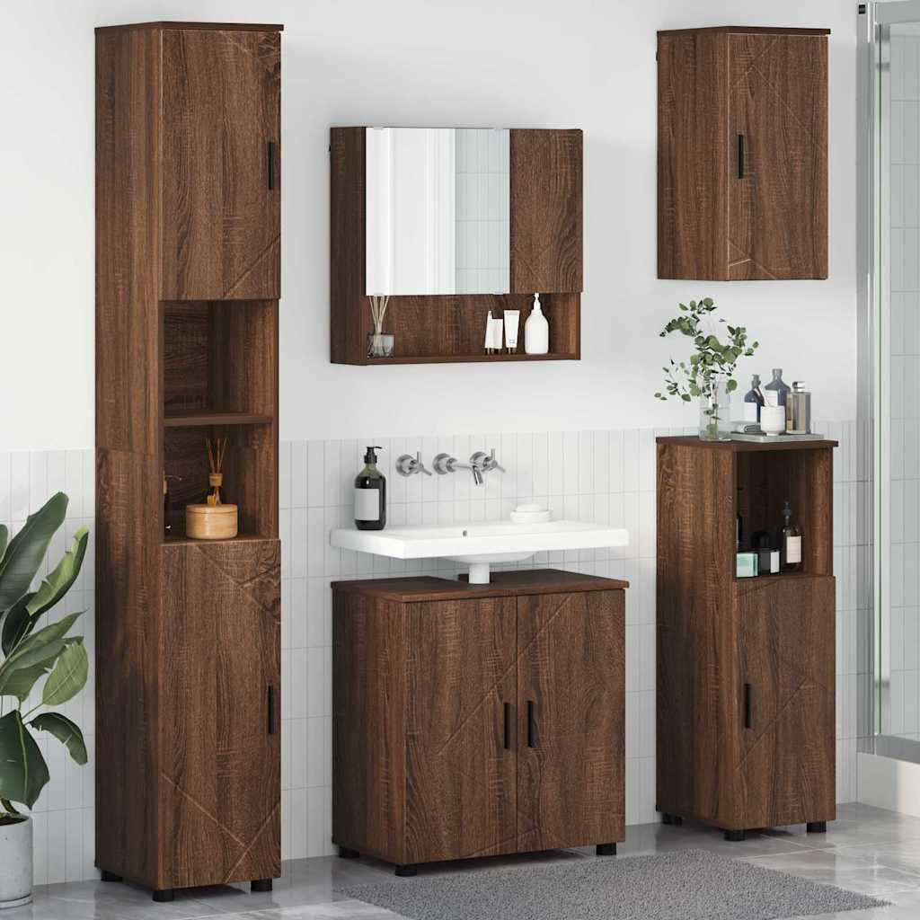 Badezimmermöbel Set 5 pcs Braun Eichen-Optik 61 x 35 x 64 cm