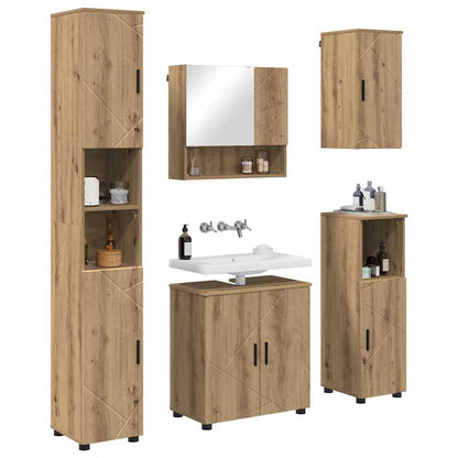Badezimmermöbel Set mit Tür 5 pcs Artisan-Eiche 61 x 35 x 64 cm
