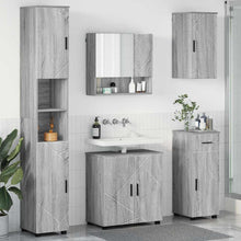 Badezimmermöbel Set mit Tür 5 pcs Grau Sonoma 61 x 35 x 64 cm