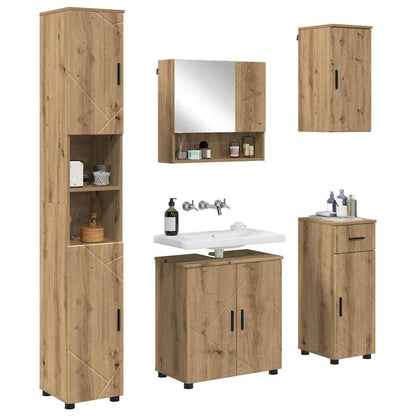 Badezimmermöbel Set mit Tür 5 pcs Artisan-Eiche 61 x 35 x 64 cm