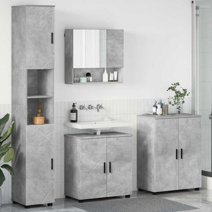 Badezimmermöbel Set mit Tür 4 pcs Betongrau 61 x 35 x 64 cm