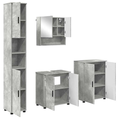 Badezimmermöbel Set mit Tür 4 pcs Betongrau 61 x 35 x 64 cm