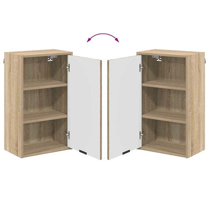 Badezimmermöbel Set mit Tür Sonoma-Eiche Spanplatte, Metall