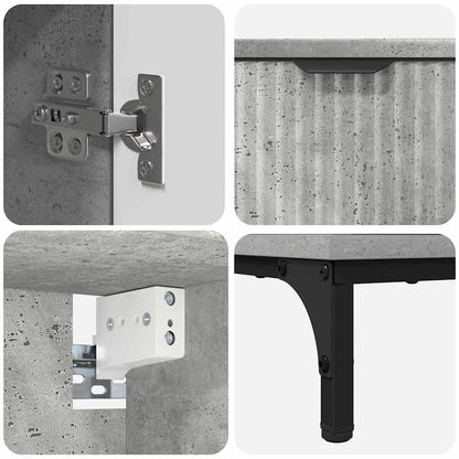 Badezimmermöbel Set Wandmontiert Beton Grau Spanplatte, Metall Betongrau