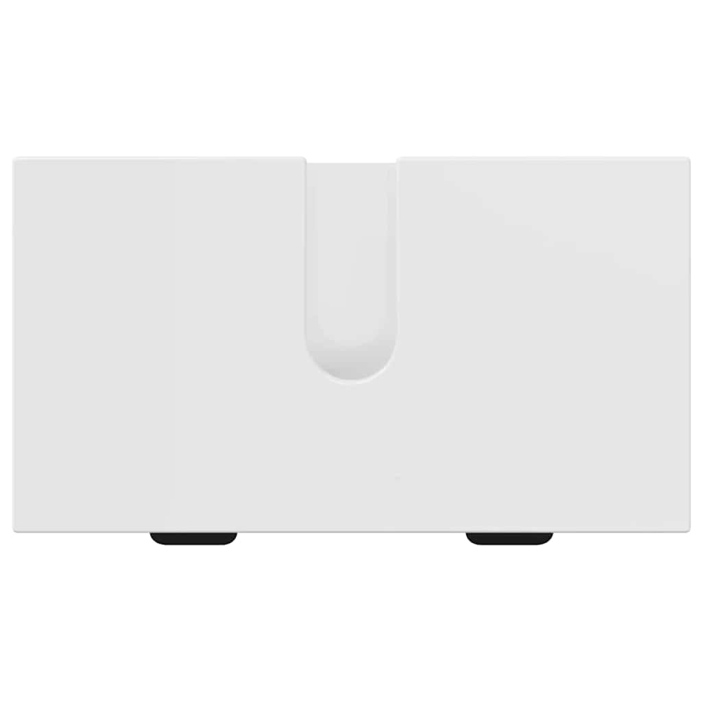 Badezimmermöbel Set mit Tür Hochglanz Weiß Spanplatte, Metall