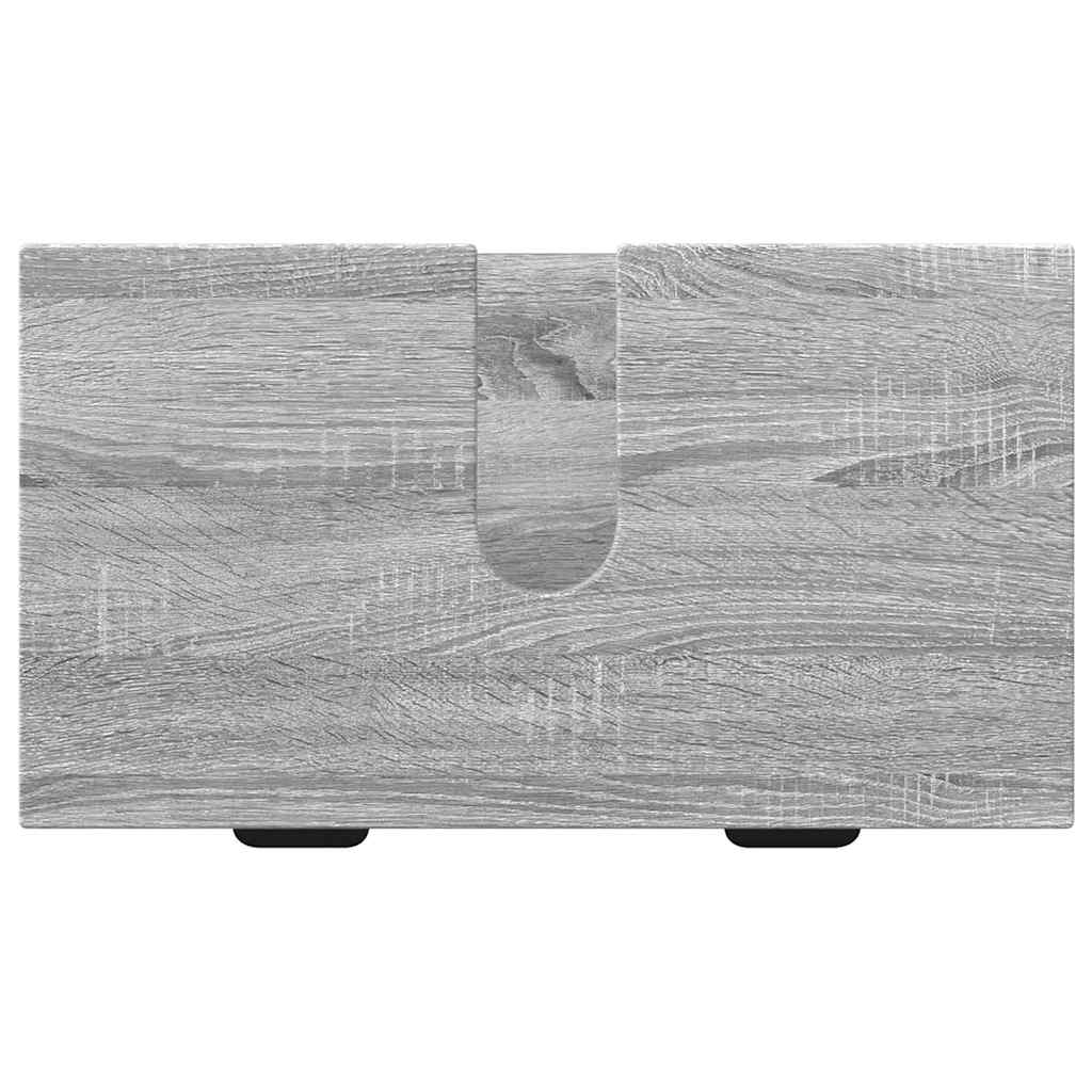 Badezimmermöbel Set mit Tür Graues Sonoma Spanplatte, Metall