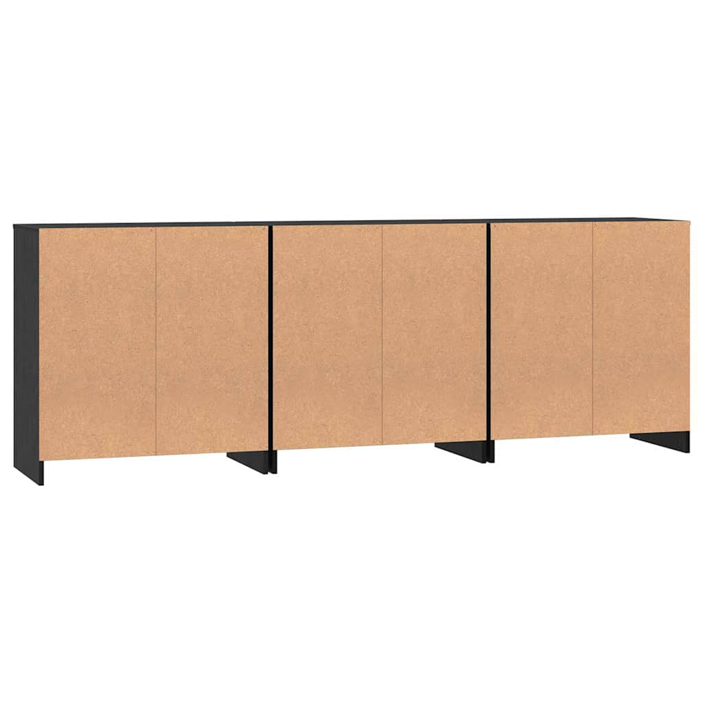 Sideboard 3 pcs Schwarz Eichen-Optik 70 x 41 x 75 cm