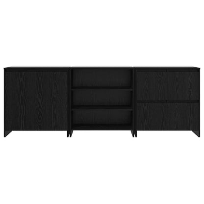 Sideboard 3 pcs Schwarz Eichen-Optik 70 x 41 x 75 cm