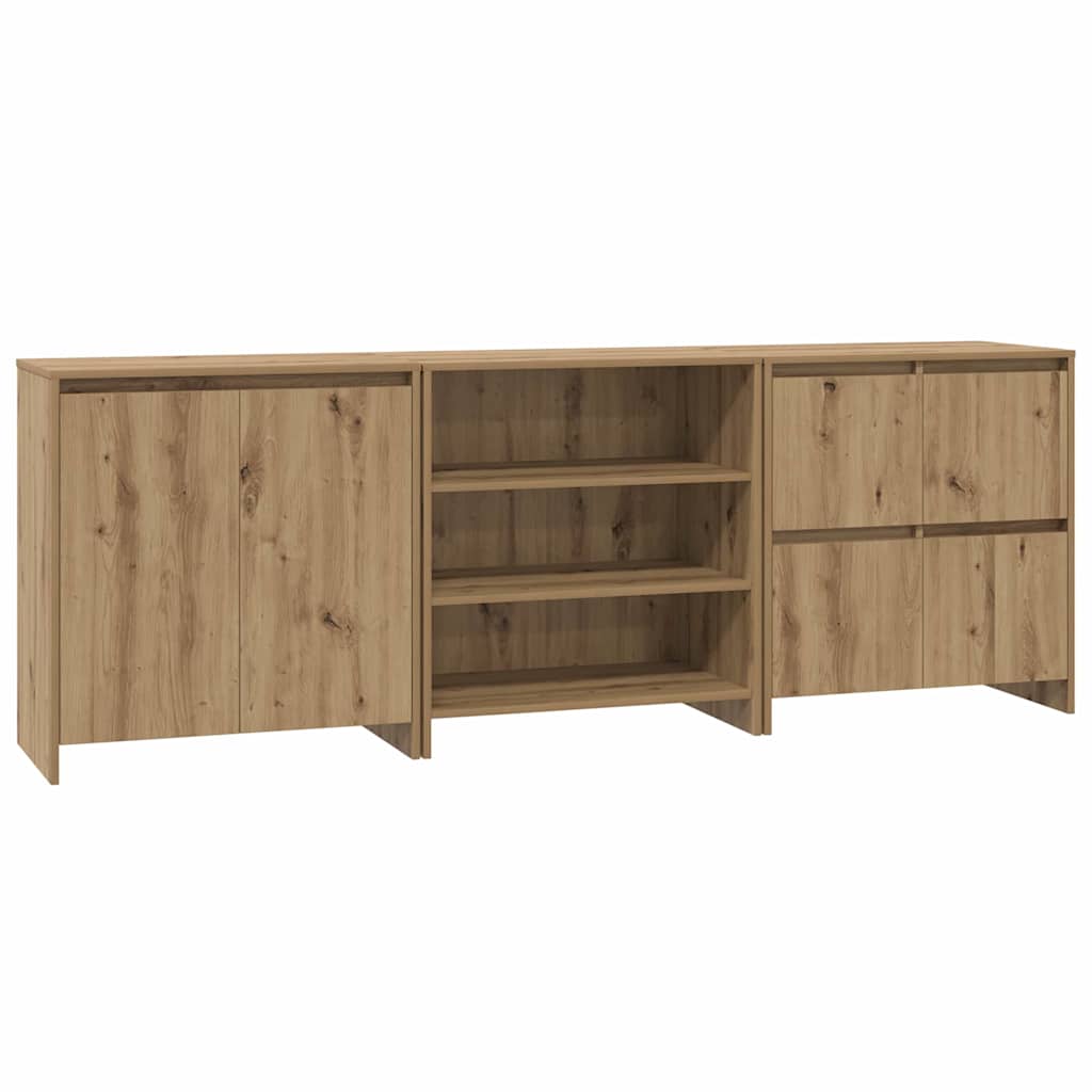 Sideboards 3 pcs Artisan-Eiche 70 x 41 x 75 cm Holzwerkstoff