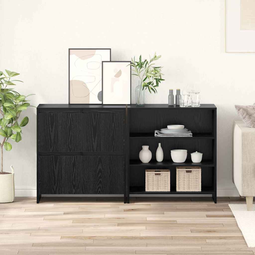 Sideboards 2 pcs Schwarz Eichen-Optik 70 x 41 x 75 cm