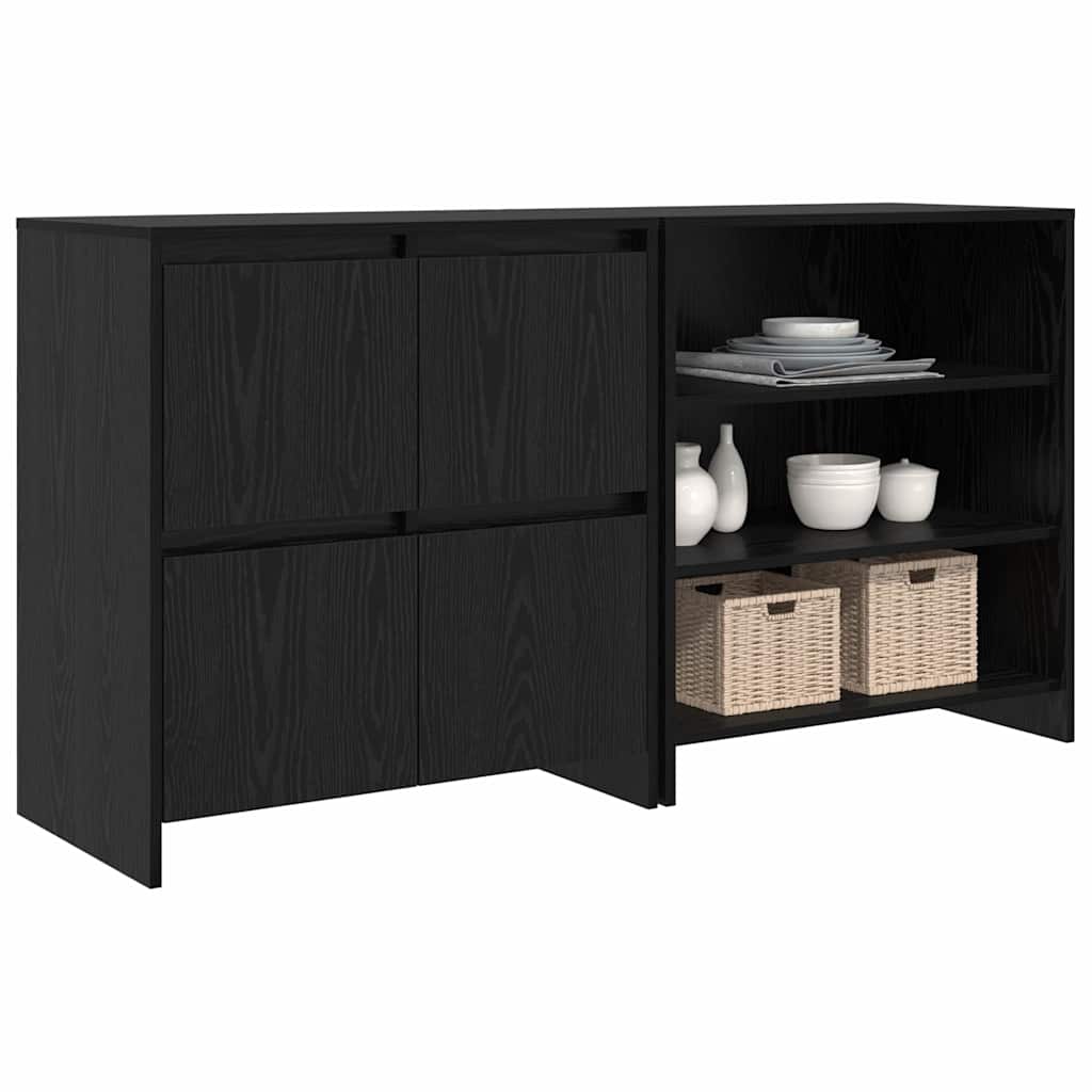 Sideboards 2 pcs Schwarz Eichen-Optik 70 x 41 x 75 cm