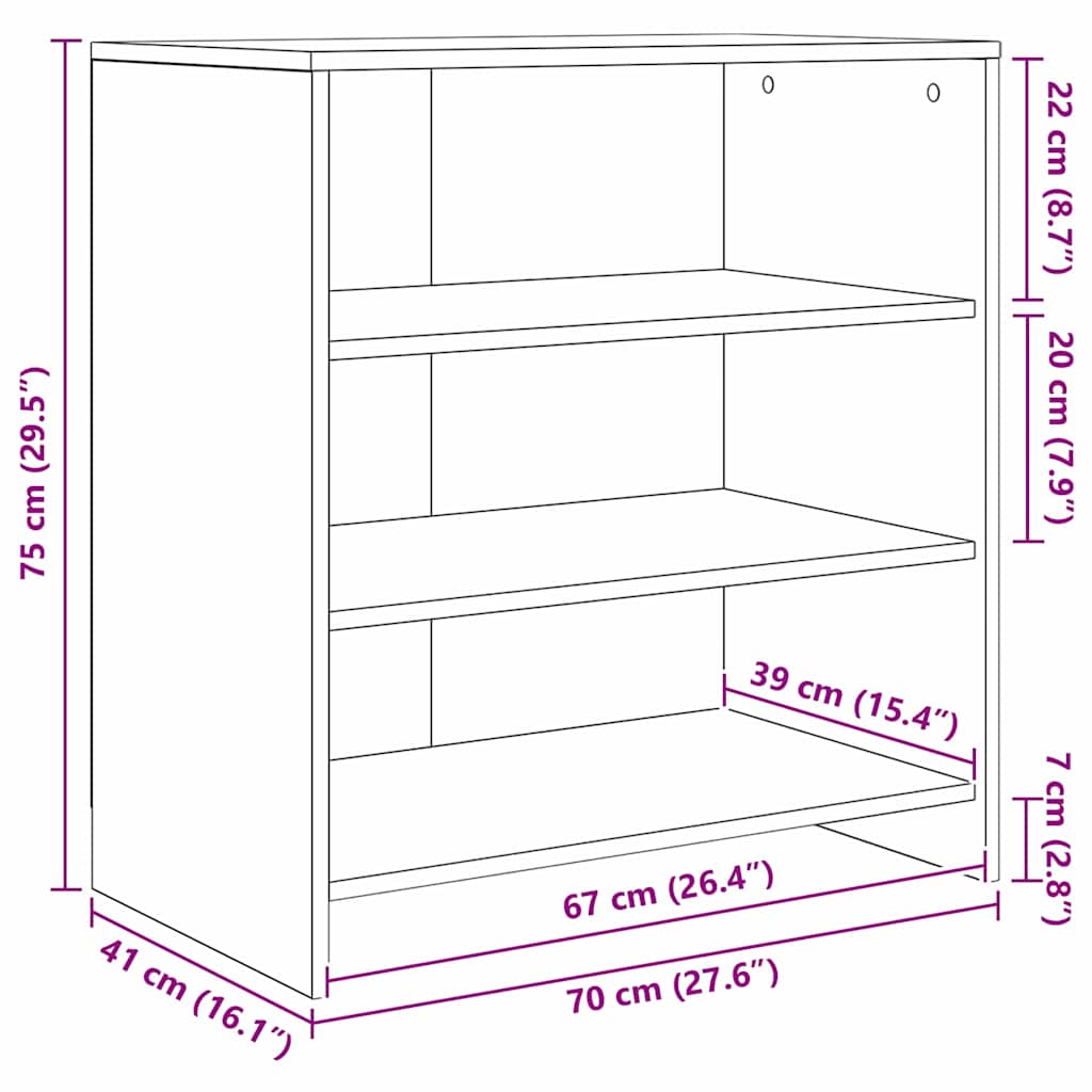 Sideboards 2 pcs Artisan-Eiche 70 x 41 x 75 cm Holzwerkstoff
