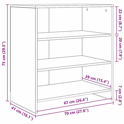 Sideboards 2 pcs Artisan-Eiche 70 x 41 x 75 cm Holzwerkstoff