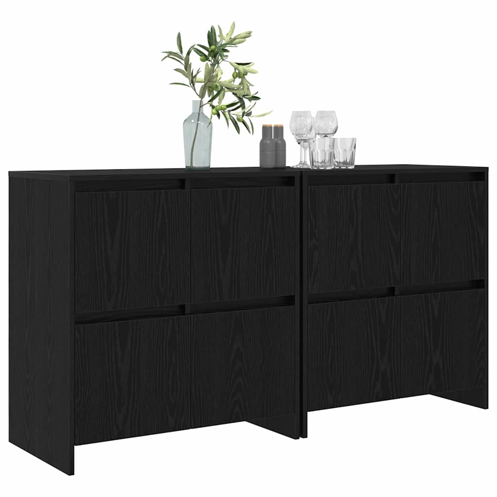 Sideboards 2 pcs Schwarz Eichen-Optik 70 x 41 x 75 cm