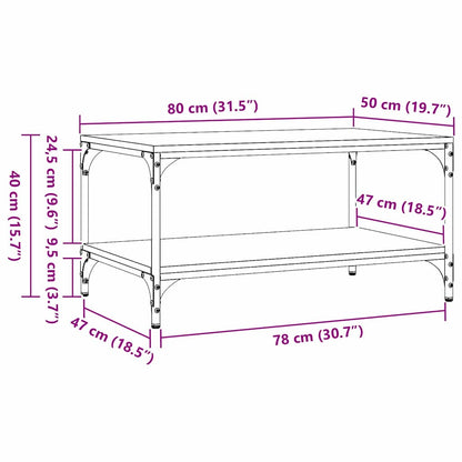 Couchtisch Schwarz Eichen-Optik 80 x 50 x 40 cm Holzwerkstoff