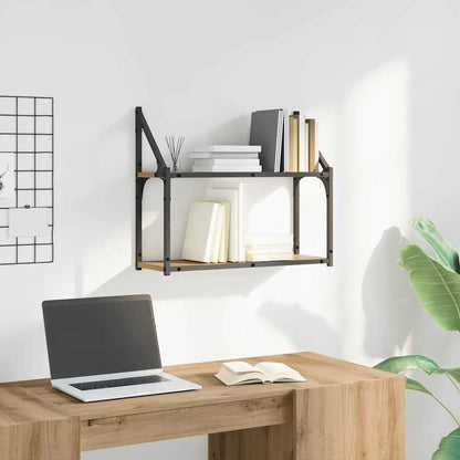 Wandregal mit Regal Artisan-Eiche 60 x 21 x 51 cm Holzwerkstoff