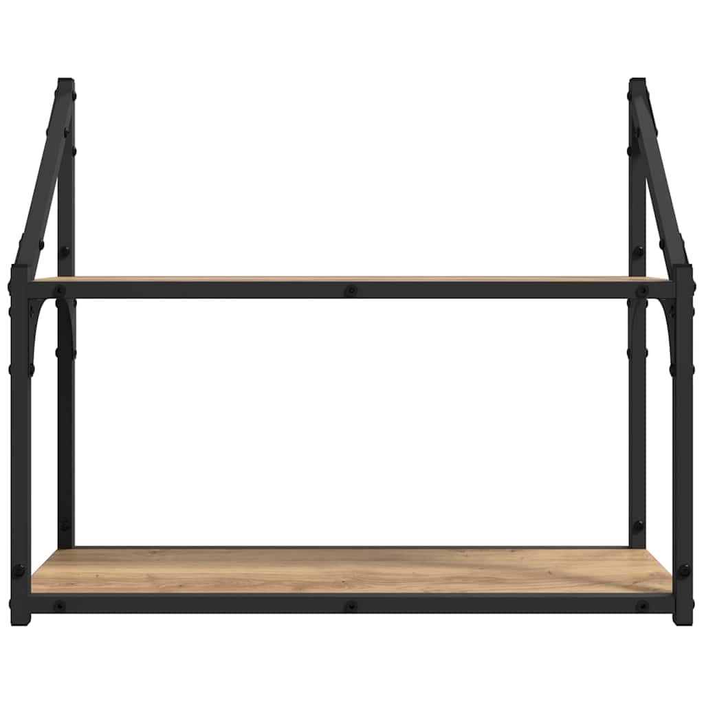 Wandregal mit Regal Artisan-Eiche 60 x 21 x 51 cm Holzwerkstoff