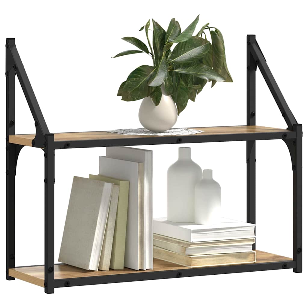 Wandregal mit Regal Artisan-Eiche 60 x 21 x 51 cm Holzwerkstoff