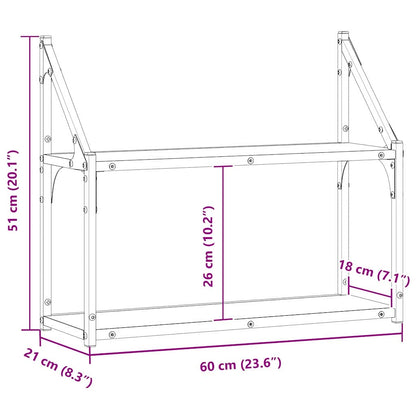 Wandregal mit Regal Artisan-Eiche 60 x 21 x 51 cm Holzwerkstoff