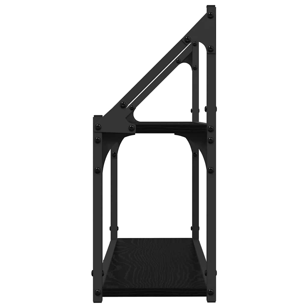 Wandregal Schwarz Eichen-Optik 60 x 21 x 51 cm Holzwerkstoff