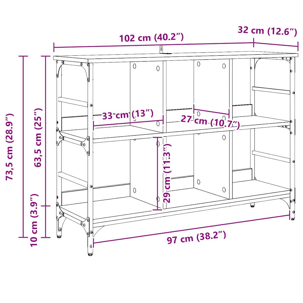 Sideboard Braun 102 x 32 x 73.5 cm Holzwerkstoff