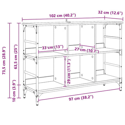 Sideboard Schwarz 102 x 32 x 73.5 cm Holzwerkstoff