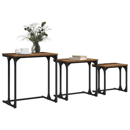 Nesting Couchtisch 3 pcs Altholz 50,5 x 35 x 53 cm