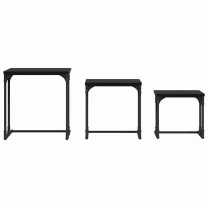 Nesting Couchtisch 3 pcs Schwarz Eichen-Optik 50,5 x 35 x 53 cm