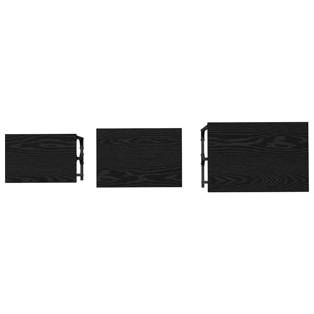 Nesting Couchtisch 3 pcs Schwarz Eichen-Optik 50,5 x 35 x 53 cm