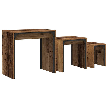 Nesting Couchtisch 3 pcs Altholz 60 x 35 x 56 cm Holzwerkstoff
