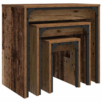 Nesting Couchtisch 3 pcs Altholz 60 x 35 x 56 cm Holzwerkstoff