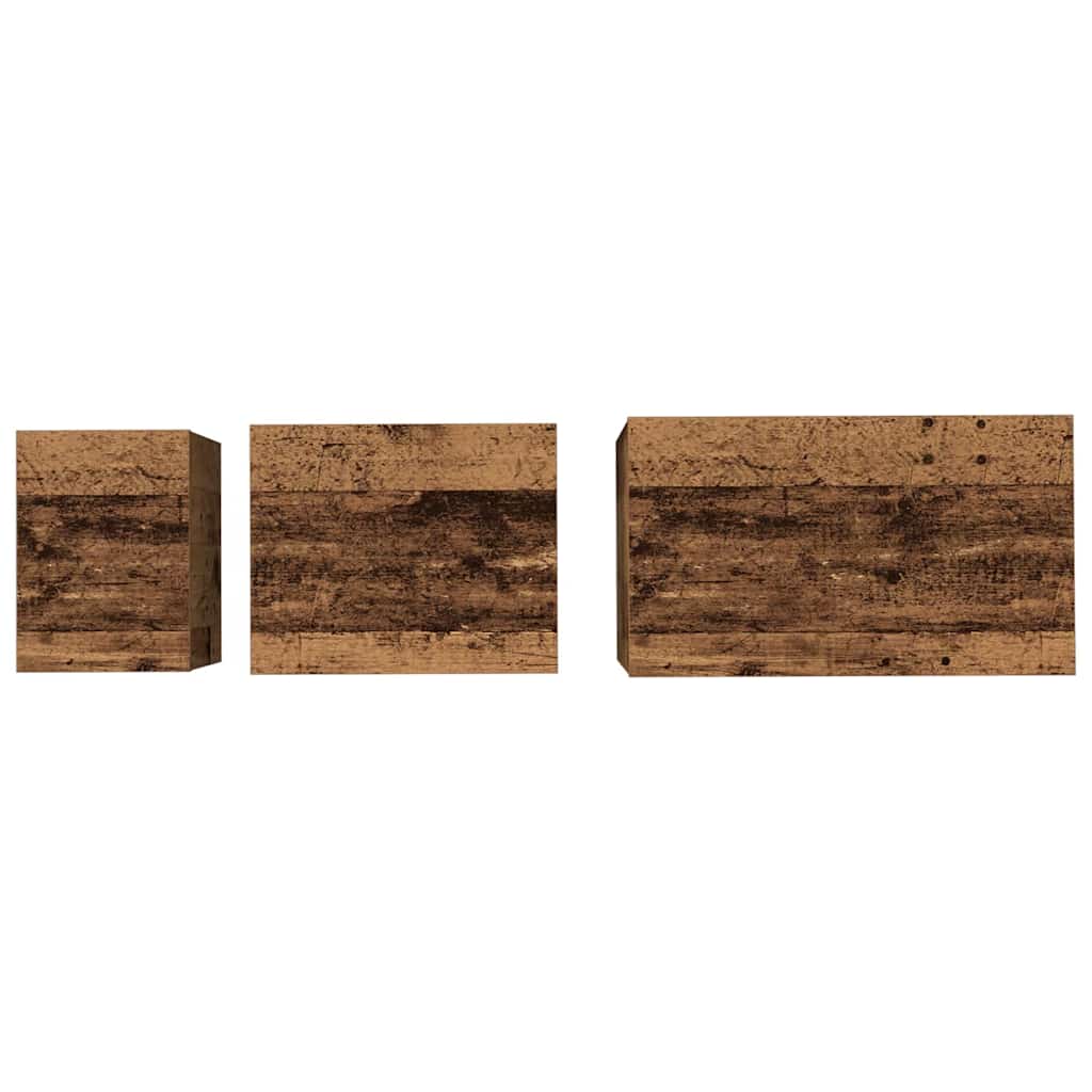 Nesting Couchtisch 3 pcs Altholz 60 x 35 x 56 cm Holzwerkstoff