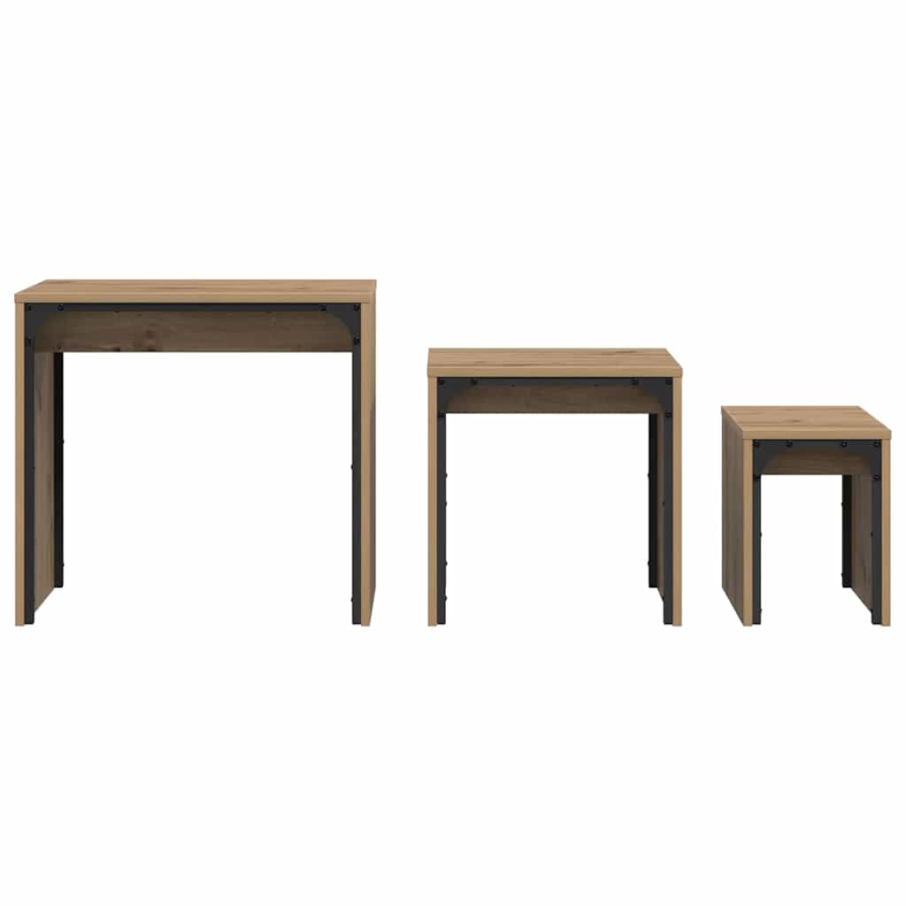 Nesting Couchtisch 3 pcs Artisan-Eiche 60 x 35 x 56 cm
