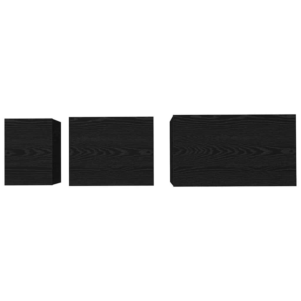 Nesting Couchtisch 3 pcs Schwarz Eichen-Optik 60 x 35 x 56 cm
