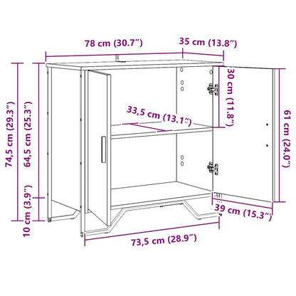 Sideboard Braun 78 x 35.5 x 74.5 cm Holzwerkstoff