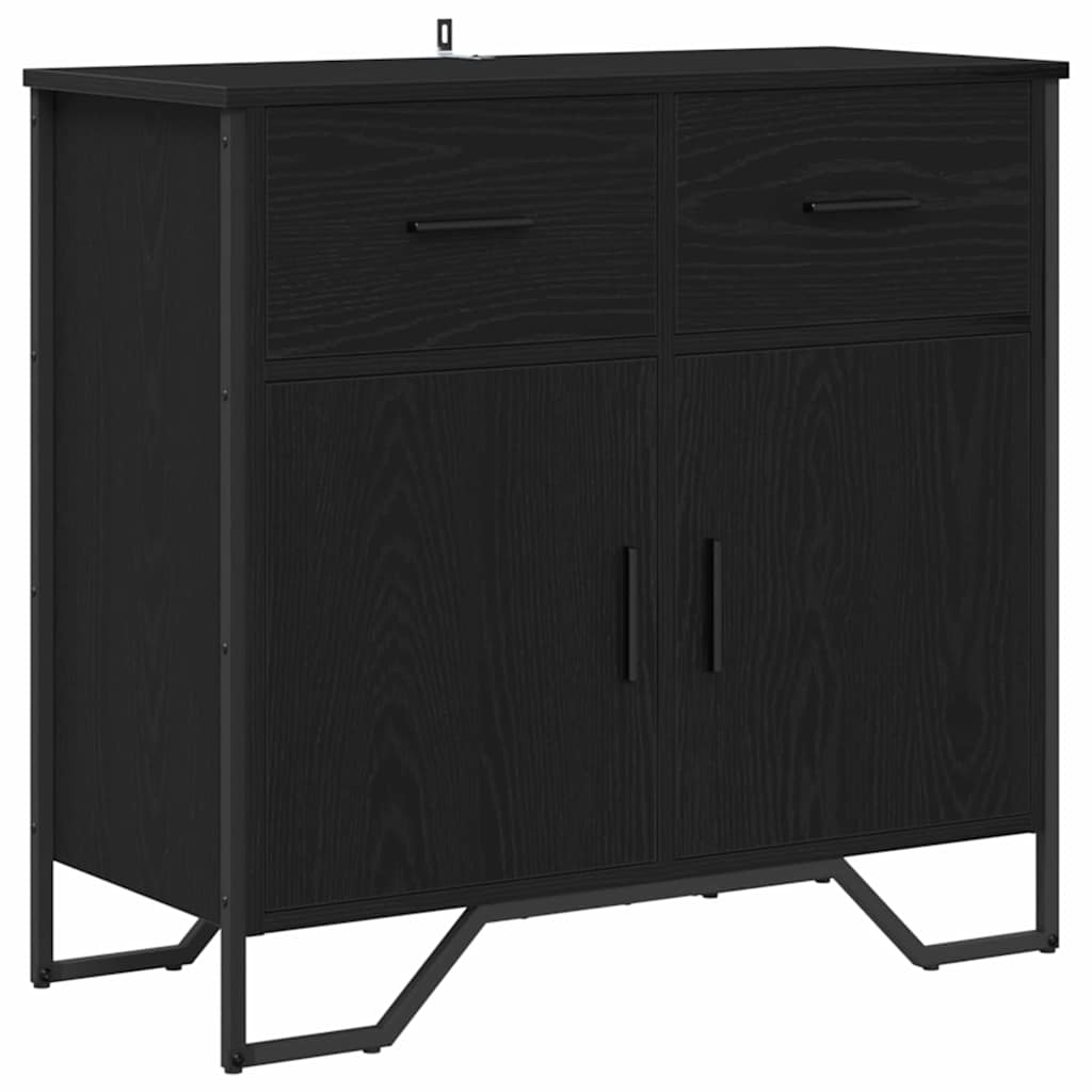 Sideboard Schwarz Eichen-Optik 79.5 x 35.5 x 74.5 cm