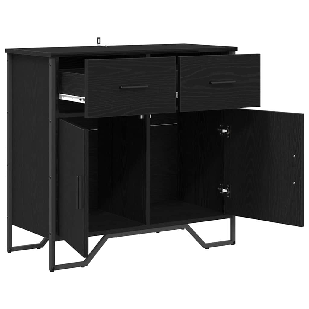 Sideboard Schwarz Eichen-Optik 79.5 x 35.5 x 74.5 cm