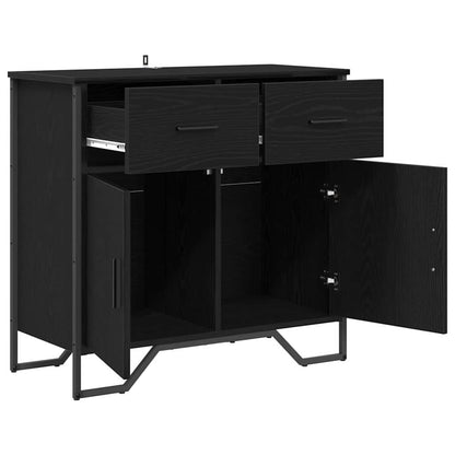 Sideboard Schwarz Eichen-Optik 79.5 x 35.5 x 74.5 cm