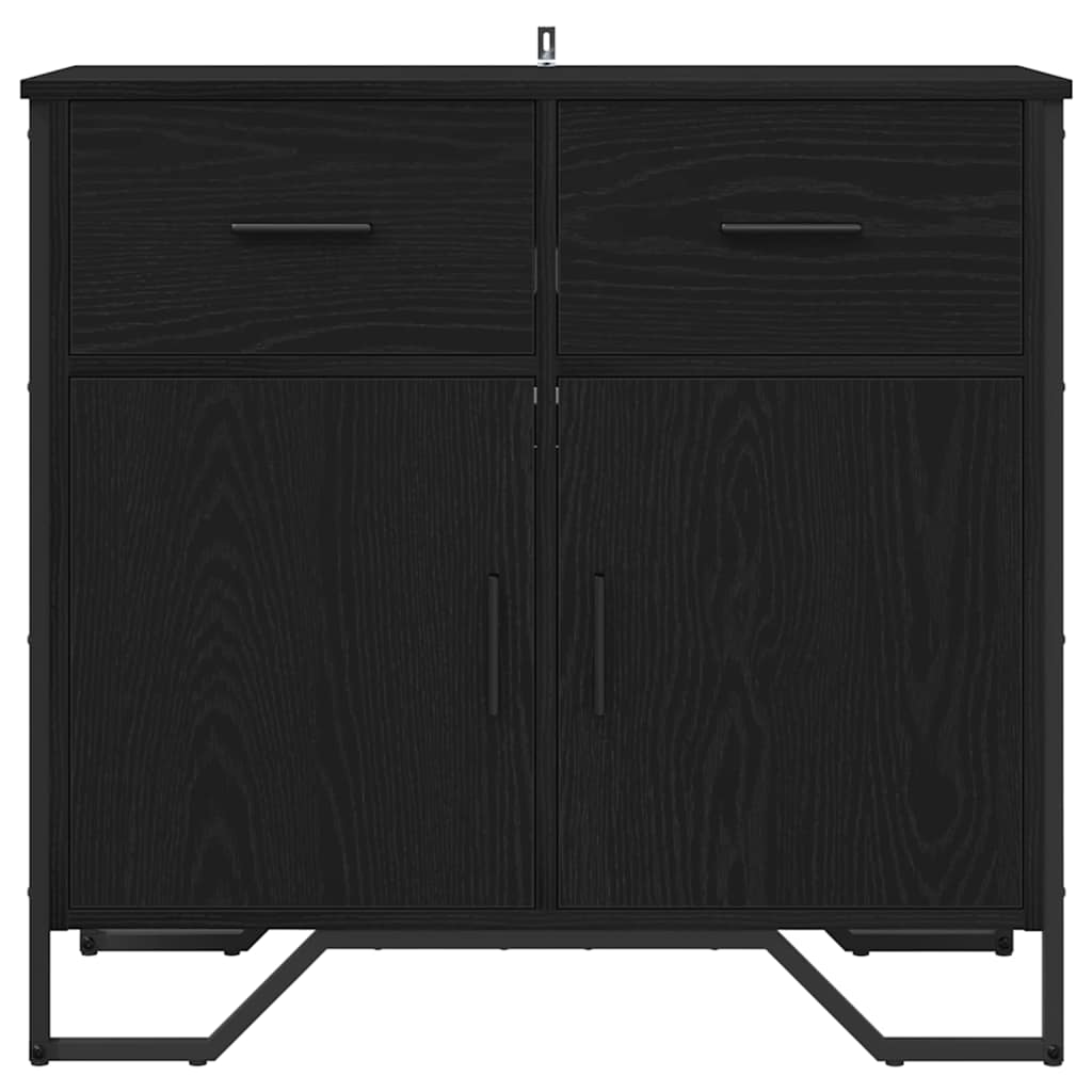 Sideboard Schwarz Eichen-Optik 79.5 x 35.5 x 74.5 cm