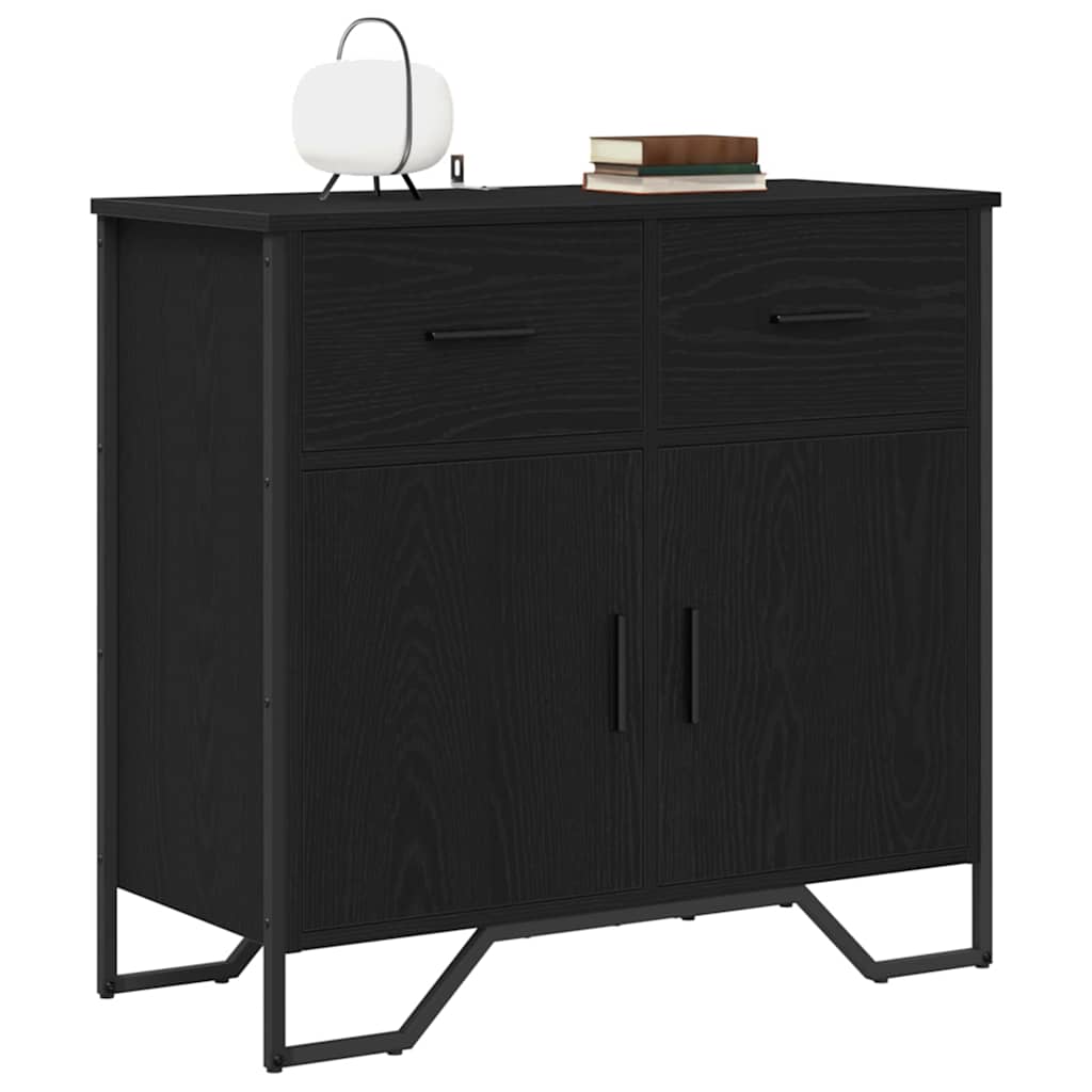 Sideboard Schwarz Eichen-Optik 79.5 x 35.5 x 74.5 cm