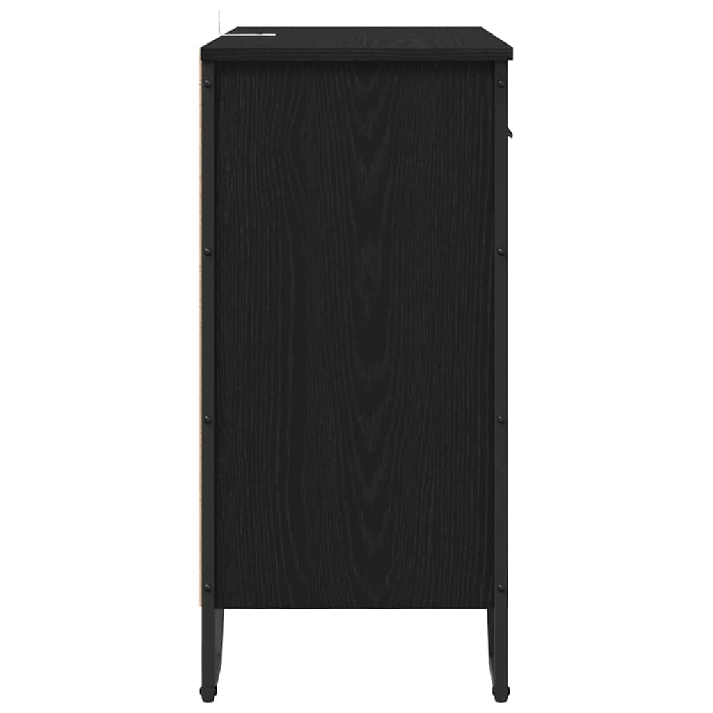Sideboard Schwarz Eichen-Optik 79.5 x 35.5 x 74.5 cm