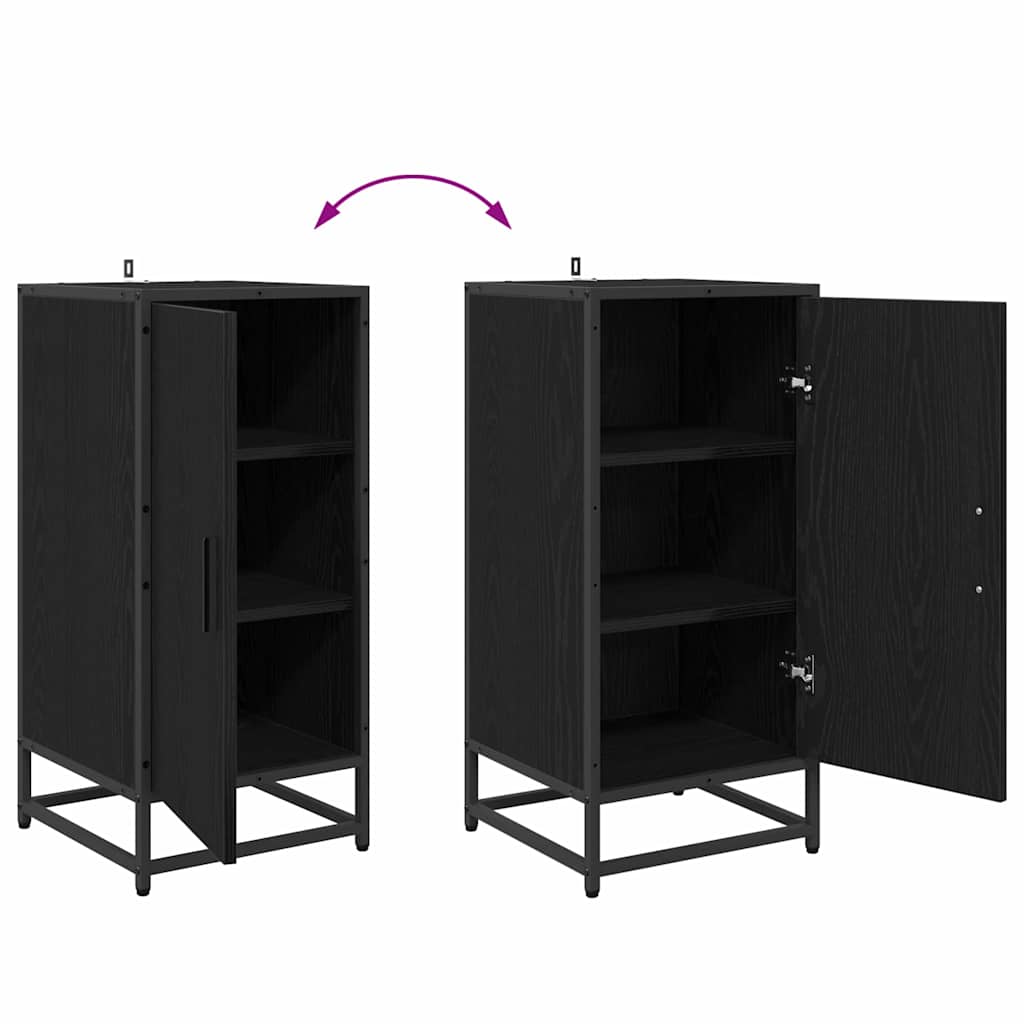 Sideboard Schwarz Eichen-Optik 35 x 35,5 x 76 cm Holzwerkstoff