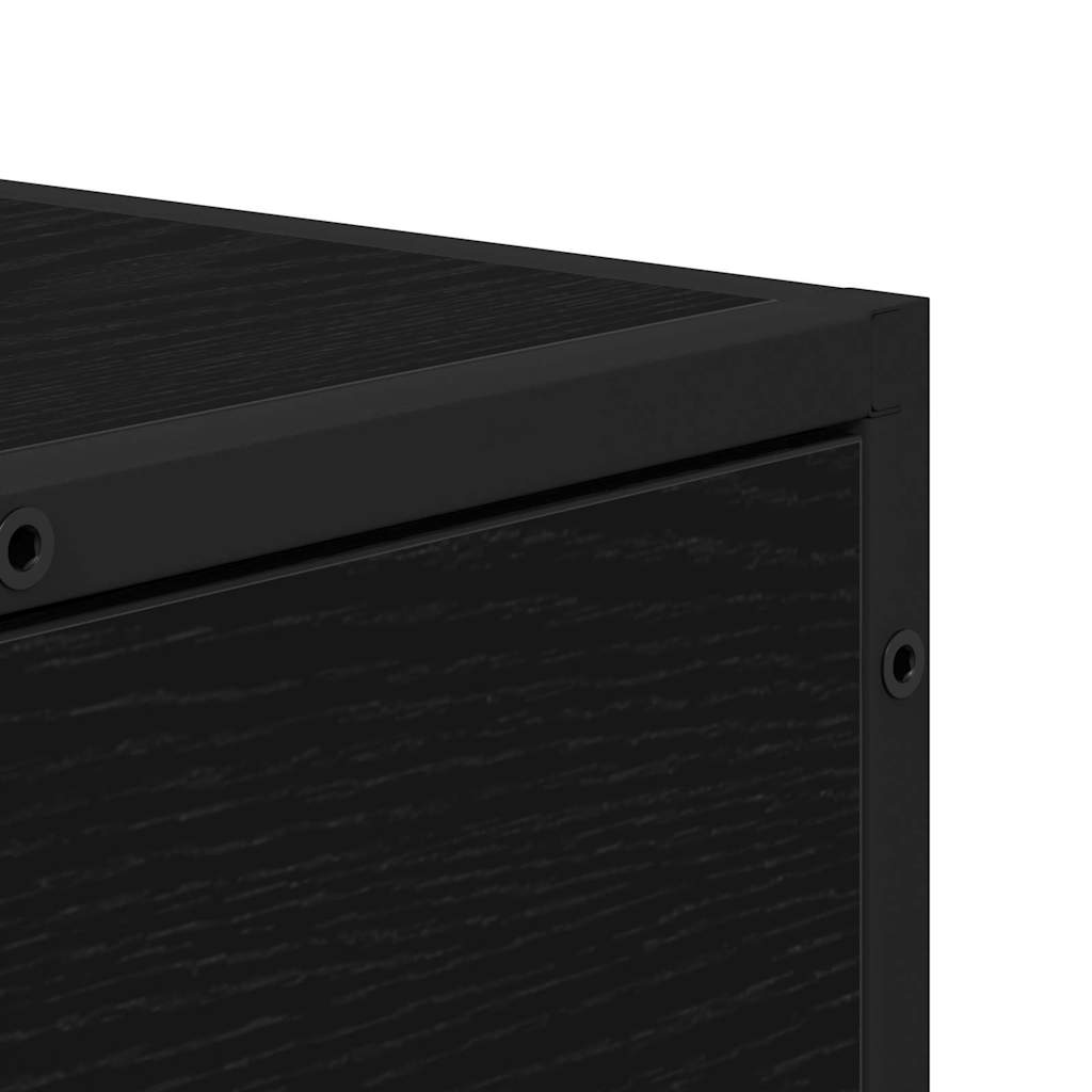 Sideboard Schwarz Eichen-Optik 35,5 x 35 x 76 cm Holzwerkstoff