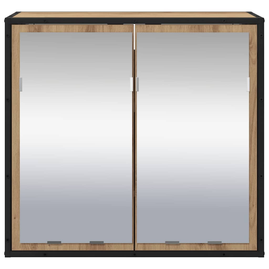 Badezimmer-Spiegelschrank mit Tür Artisan-Eiche 65 x 20 x 60 cm