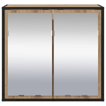 Badezimmer-Spiegelschrank mit Tür Artisan-Eiche 65 x 20 x 60 cm